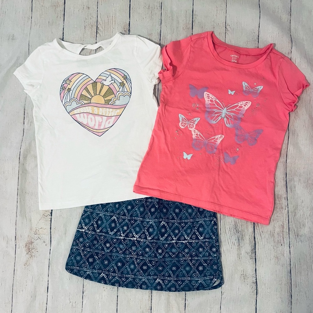 Girls Carters Skort and Shirts